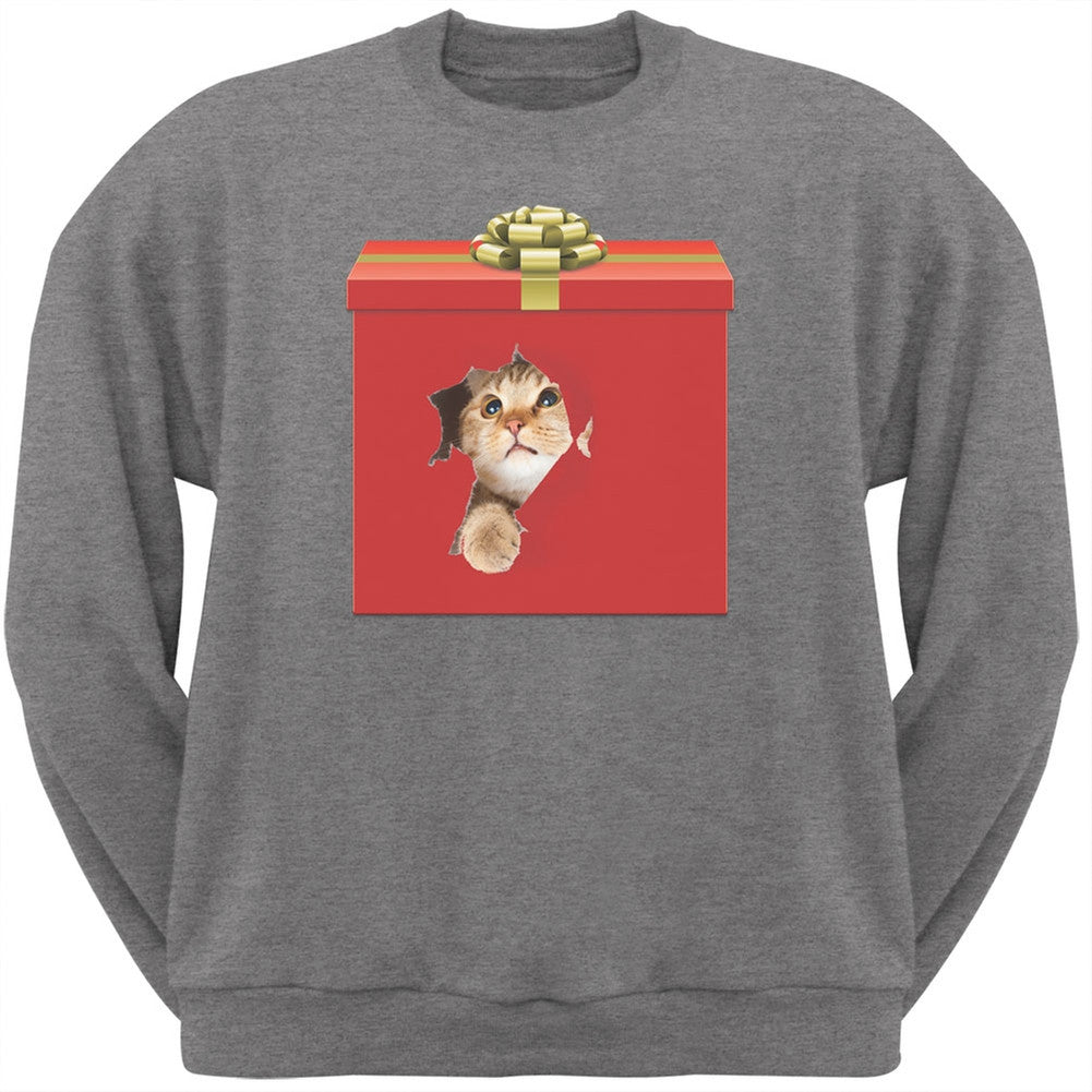 Christmas Present Cat Black Pullover Hoodie Sweatshirts Old Glory