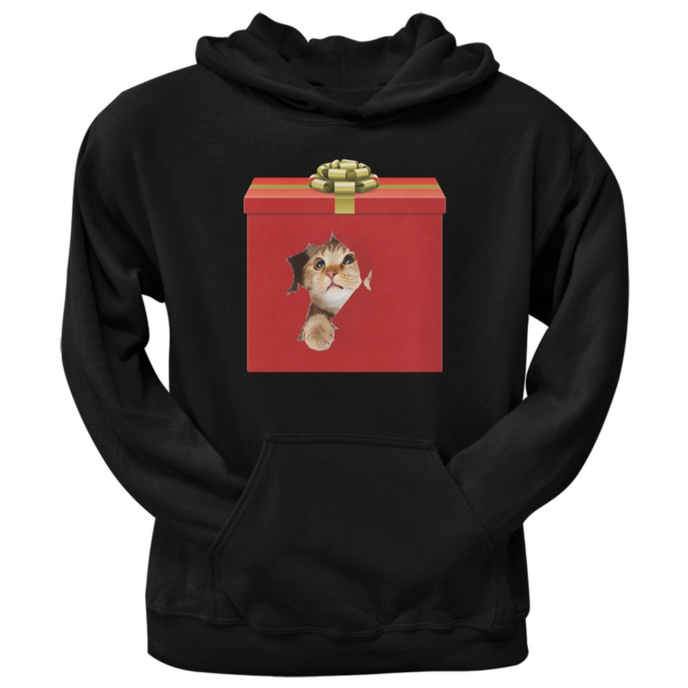 Christmas Present Cat Black Pullover Hoodie Sweatshirts Old Glory