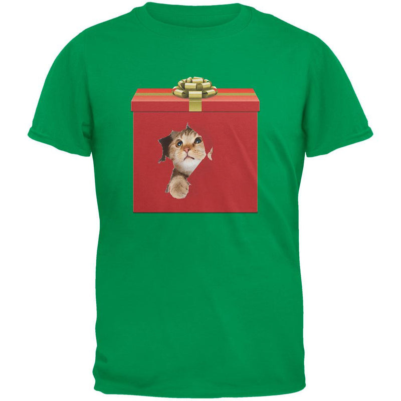 Christmas Present Cat Black Youth T-Shirt Youth T-Shirts Old Glory
