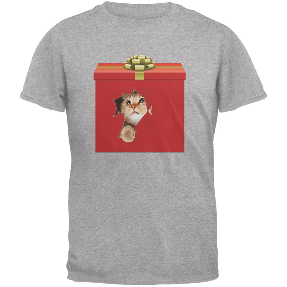 Christmas Present Cat Black Youth T-Shirt Youth T-Shirts Old Glory