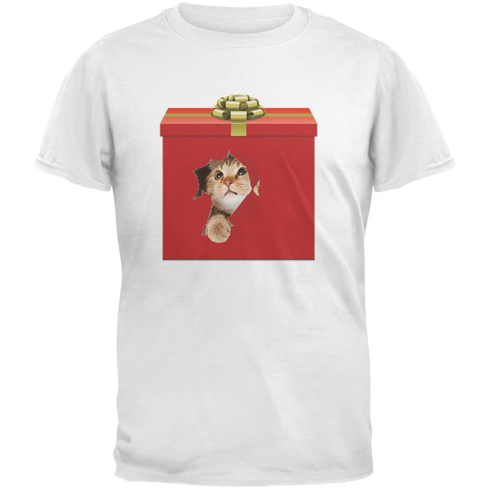 Christmas Present Cat Black Youth T-Shirt Youth T-Shirts Old Glory