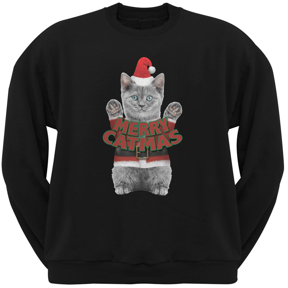 Merry Catmas Santa Christmas Cat Black Pullover Hoodie Sweatshirts Old Glory