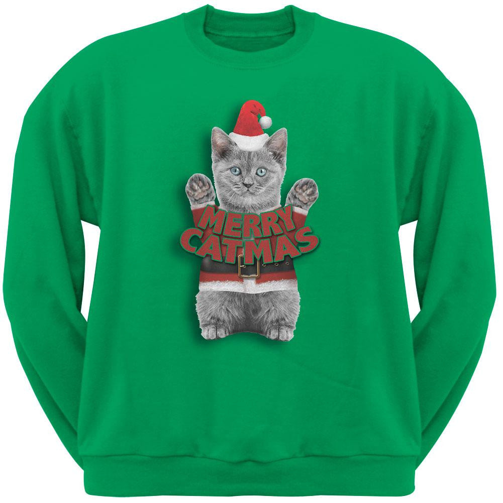 Merry Catmas Santa Christmas Cat Black Pullover Hoodie Sweatshirts Old Glory