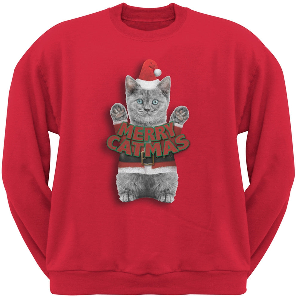 Merry Catmas Santa Christmas Cat Black Pullover Hoodie Sweatshirts Old Glory