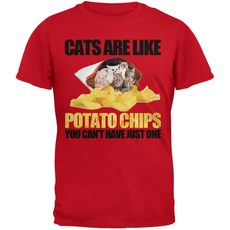 Cats Are Like Potato Chips Youth Green T-Shirt Youth T-Shirts Old Glory
