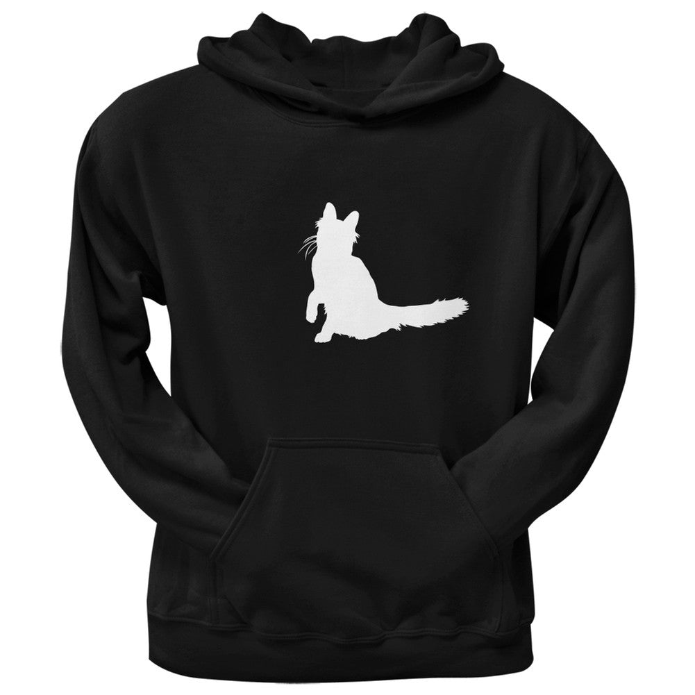 Angora Cat Silhouette Black Adult Pullover Hoodie Sweatshirts Old Glory