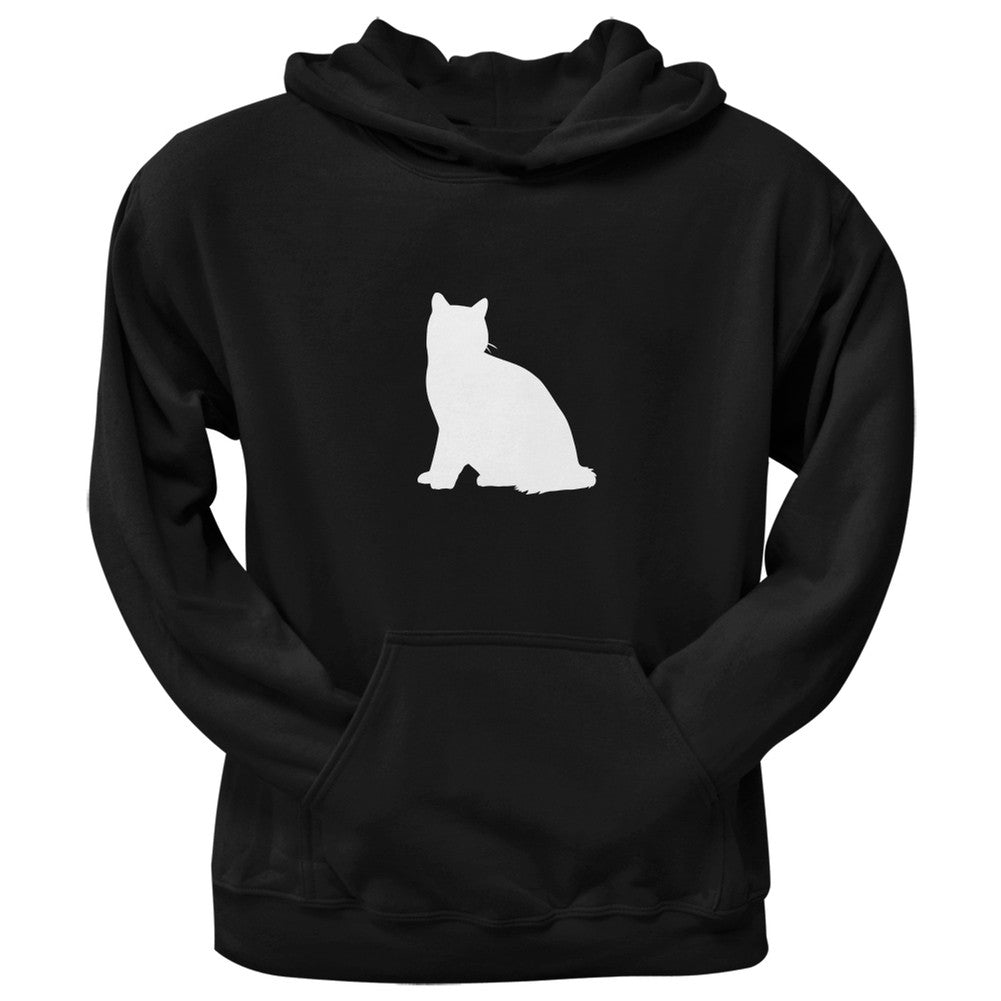 Calico Cat Silhouette Black Adult Pullover Hoodie Sweatshirts Old Glory
