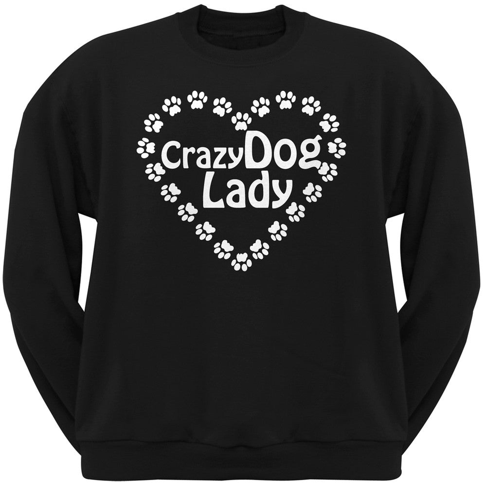 Crazy Dog Lady Paw Heart Black Adult Pullover Hoodie Sweatshirts Old Glory