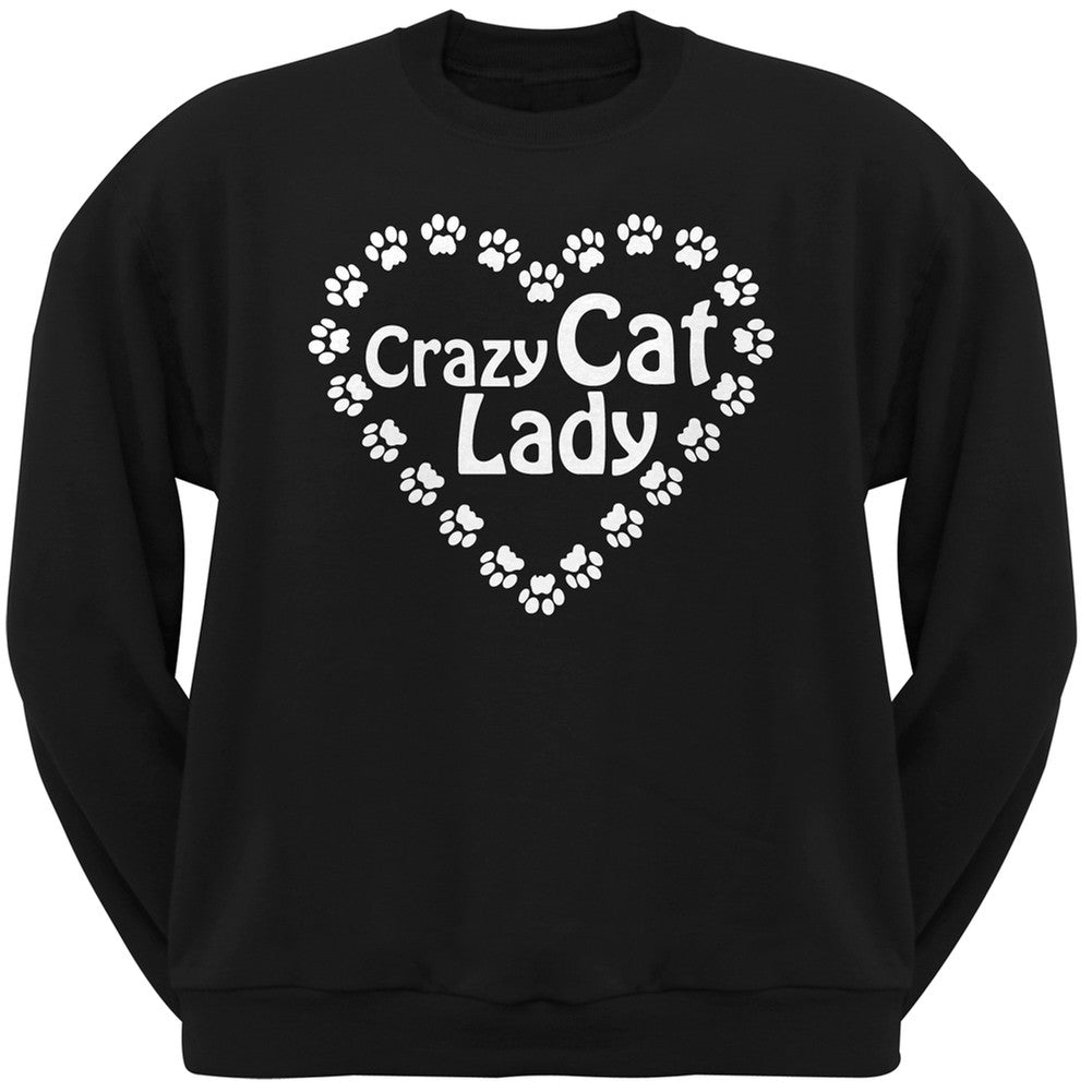 Crazy Cat Lady Paw Heart Black Adult Pullover Hoodie Sweatshirts Old Glory