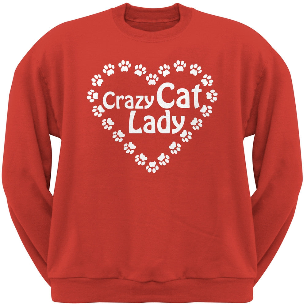 Crazy Cat Lady Paw Heart Black Adult Pullover Hoodie Sweatshirts Old Glory
