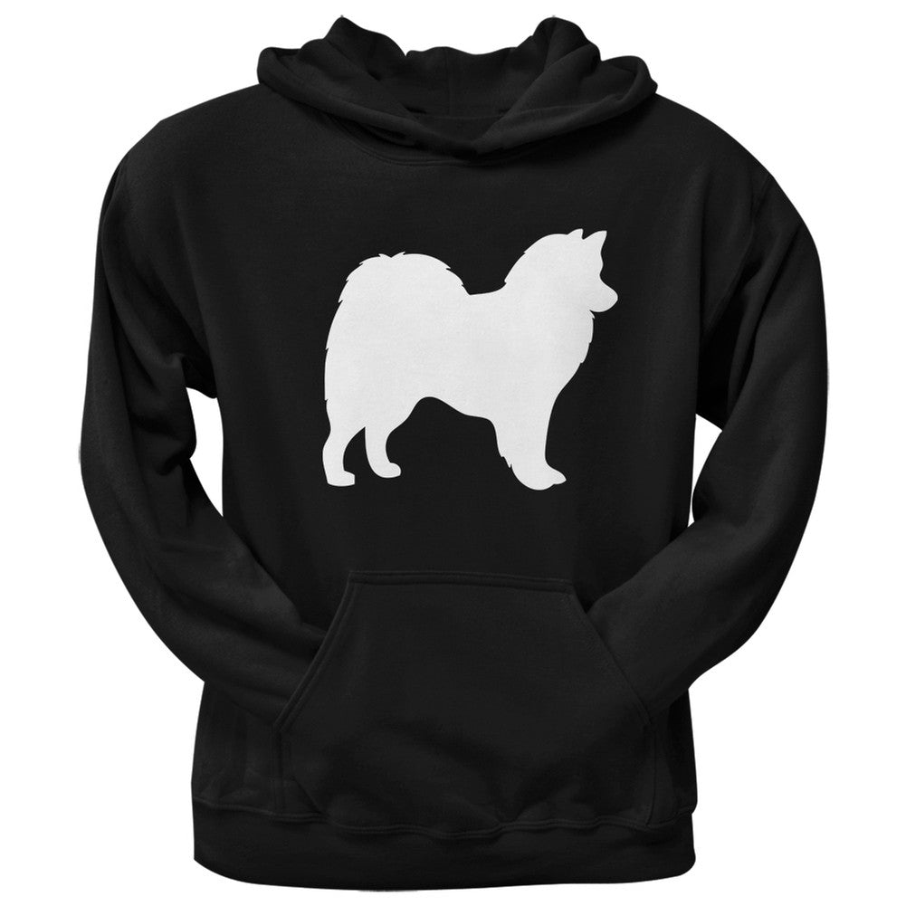 American Eskimo Silhouette Black Adult Hoodie Sweatshirts Old Glory
