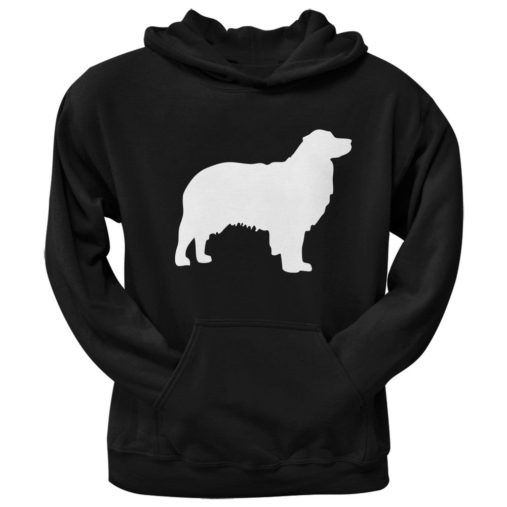 Australian Shepherd Silhouette Black Adult Hoodie Sweatshirts Old Glory