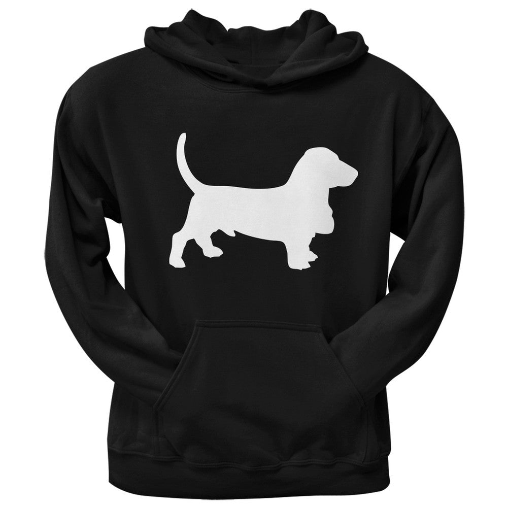 Basset Hound Silhouette Black Adult Hoodie Sweatshirts Old Glory