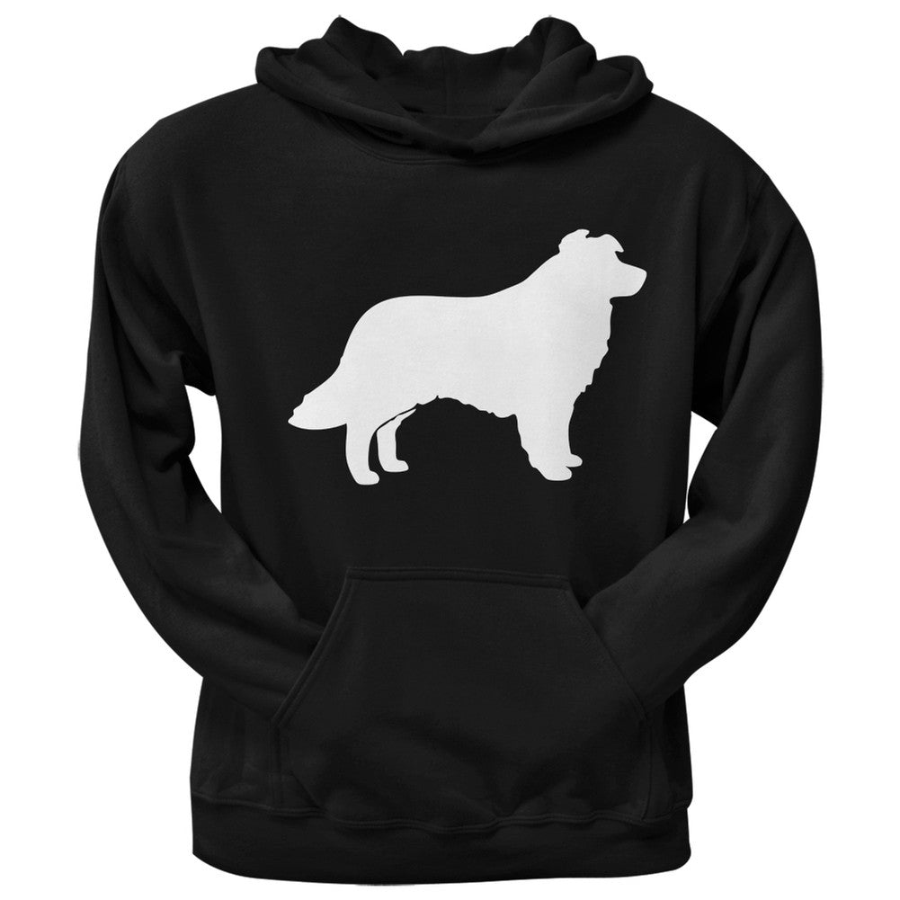 Border Collie Silhouette Black Adult Hoodie Sweatshirts Old Glory