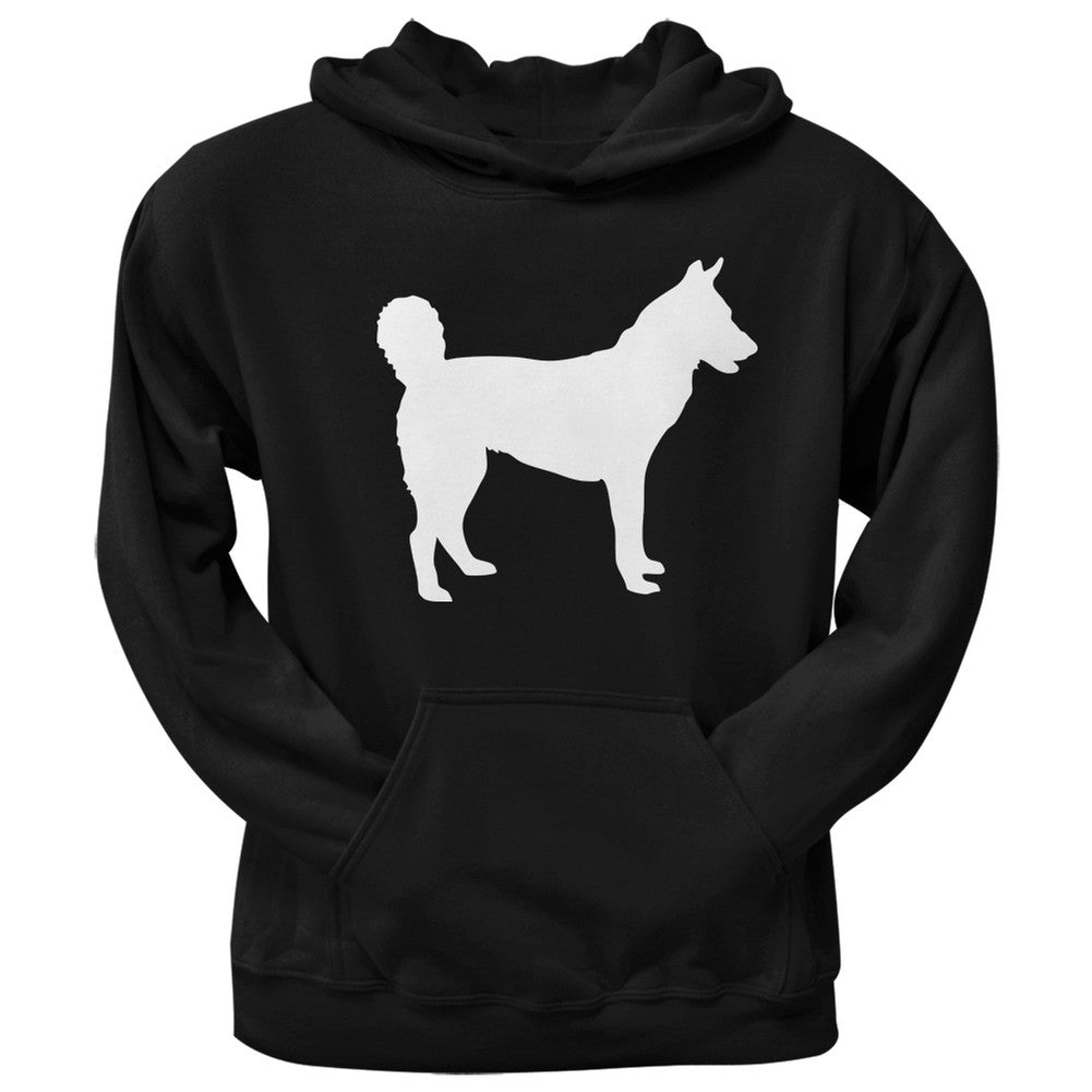 Siberian Husky Silhouette Black Adult Pullover Hoodie Sweatshirts Old Glory
