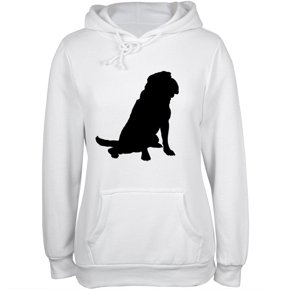 Shar Pei Silhouette White Juniors Pullover Hoodie Sweatshirts Old Glory