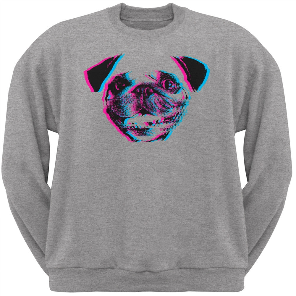 3D Pug Face Black Adult Pullover Hoodie Sweatshirts Old Glory