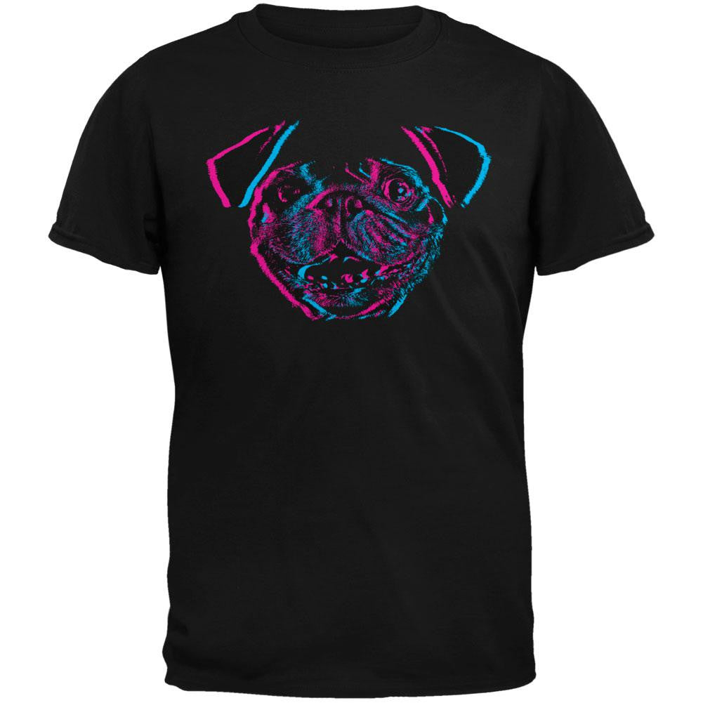3D Pug Face Black Youth T-Shirt Youth T-Shirts Old Glory