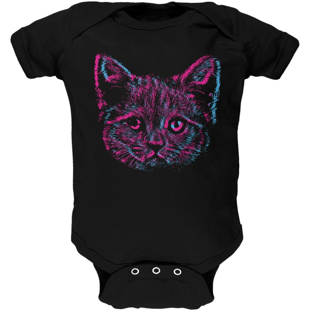 3D Cat Face Black Baby One Piece Baby One Piece Old Glory