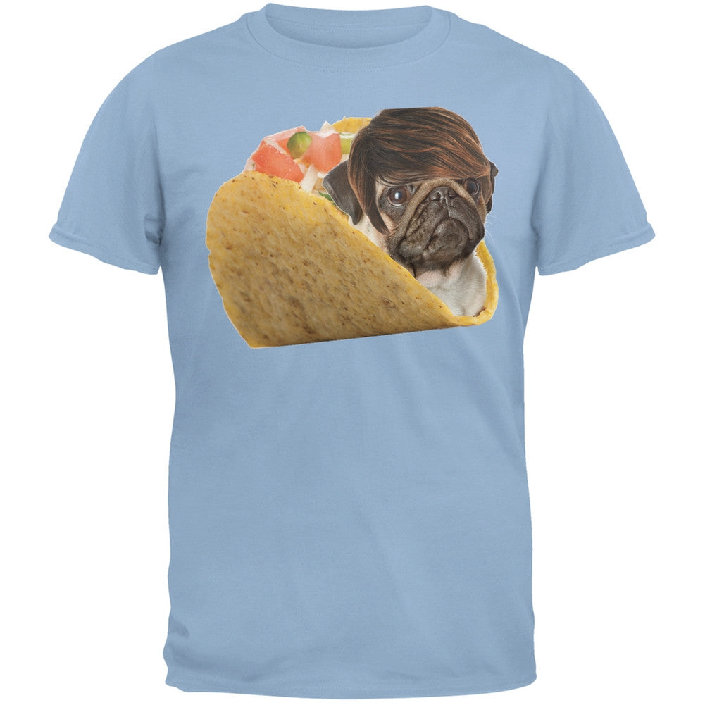 Taco Pug Blue Adult T-Shirt Men's T-Shirts Old Glory