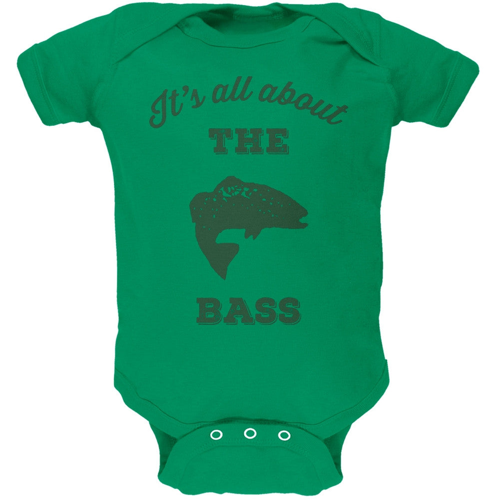 Paws - It's all about the Bass Green Soft Baby One Piece Baby One Piece Old Glory