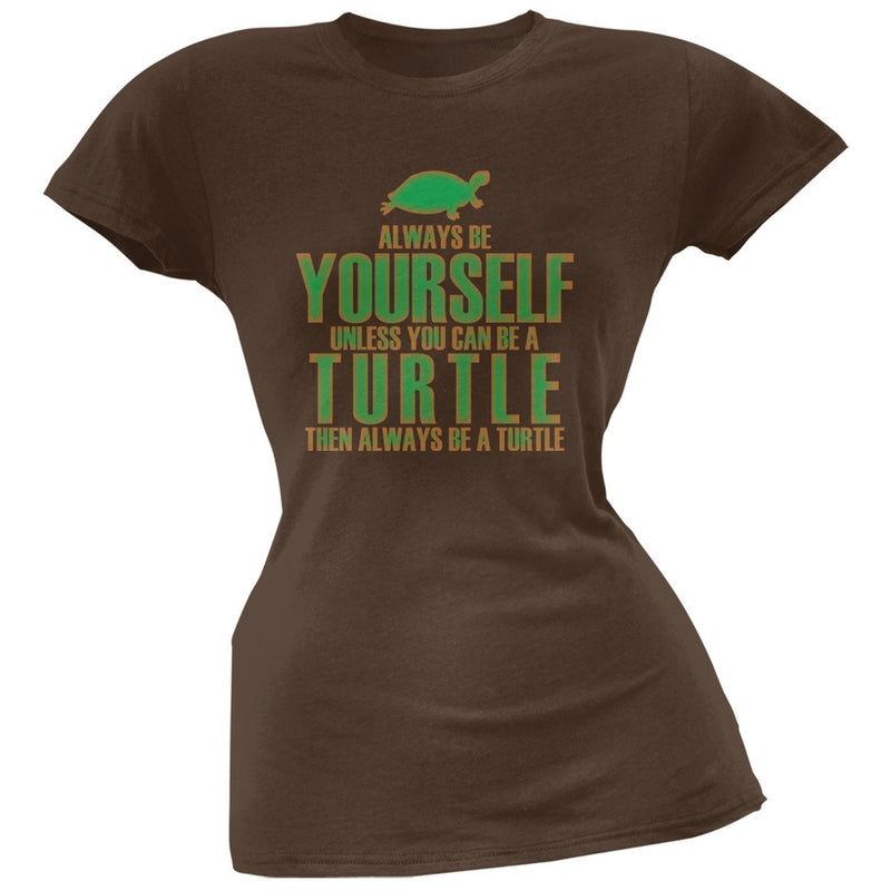 Always Be Yourself Turtle Black Juniors Soft T-Shirt Juniors T-Shirts Old Glory