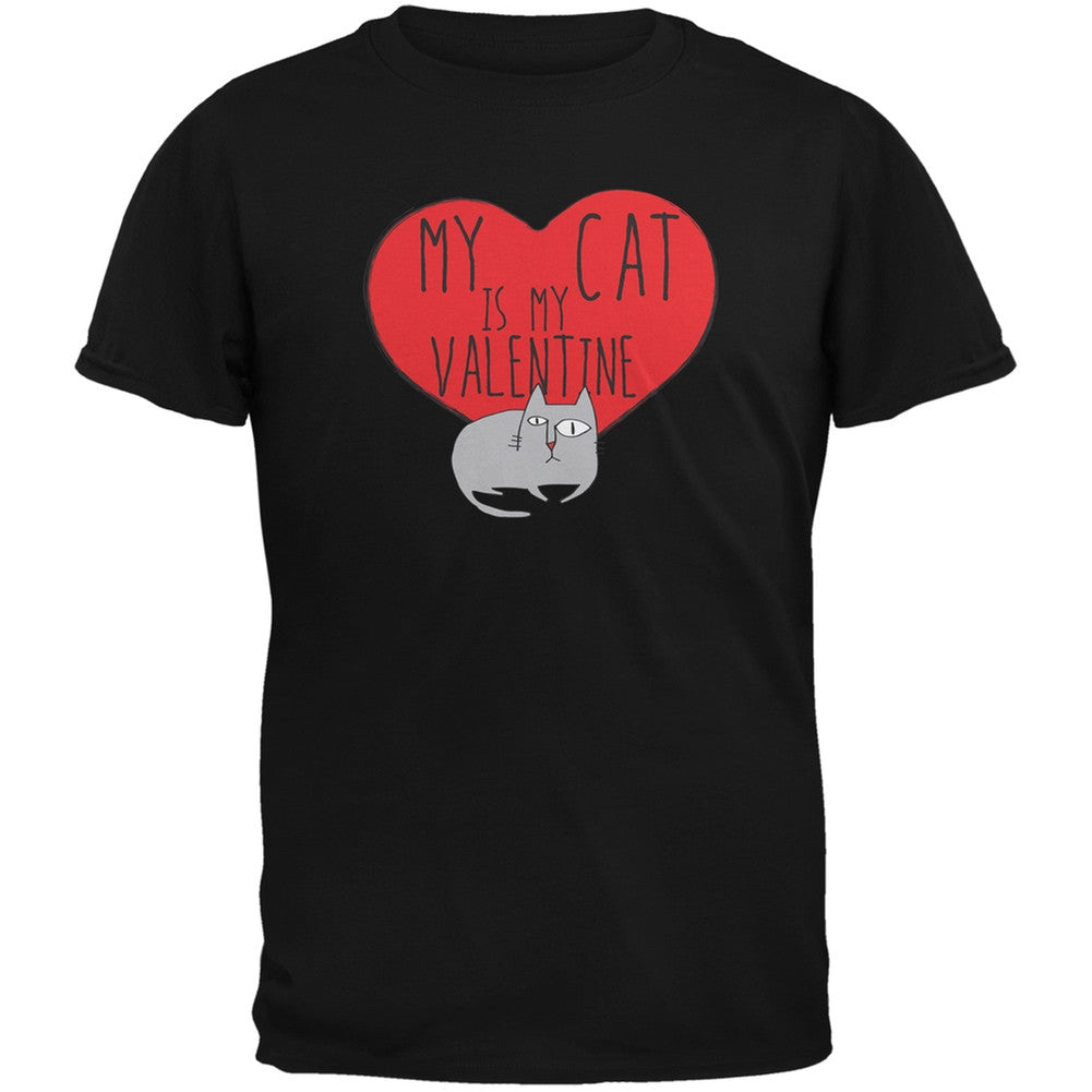 Valentine's Day - My Cat Is My Valentine Black Youth T-Shirt Youth T-Shirts Old Glory