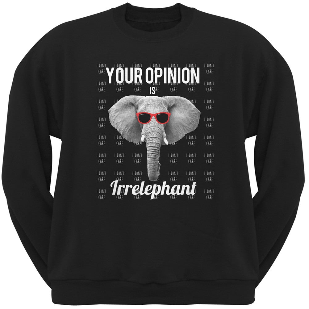 Paws - Elephant Your Opinion is Irrelephant Heather Adult Crew Neck Sweatshirt Sweatshirts Old Glory 2XL Grey