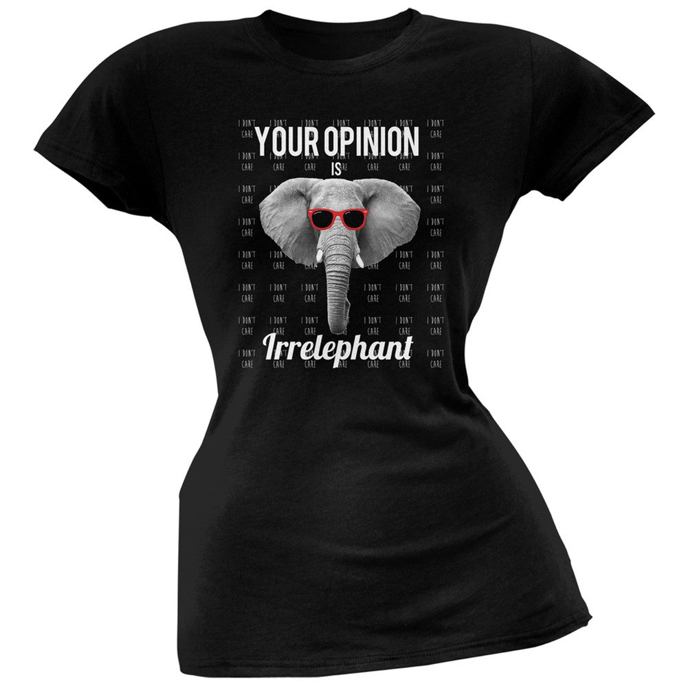 Paws - Elephant Your Opinion is Irrelephant Navy Soft Juniors T-Shirt Juniors T-Shirts Old Glory 2XL Dark Blue