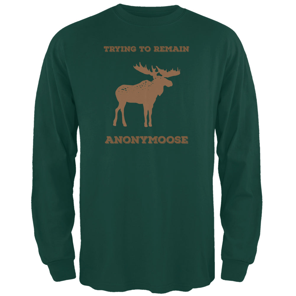 PAWS - Moose Trying to Remain Anonymoose Green Long Sleeve T-Shirt Men's Long Sleeves Old Glory 2XL Green