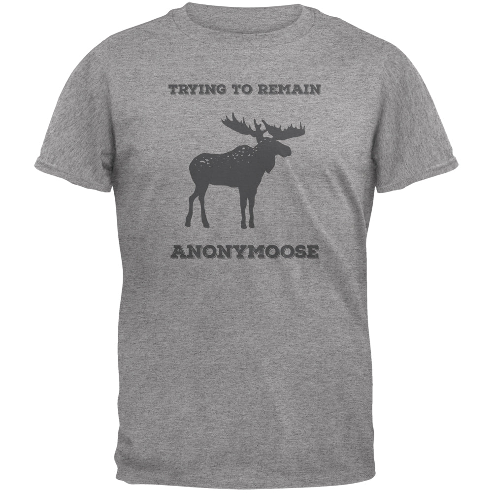 PAWS - Moose Trying to Remain Anonymoose Heather Adult T-Shirt Men's T-Shirts Old Glory 2XL Grey