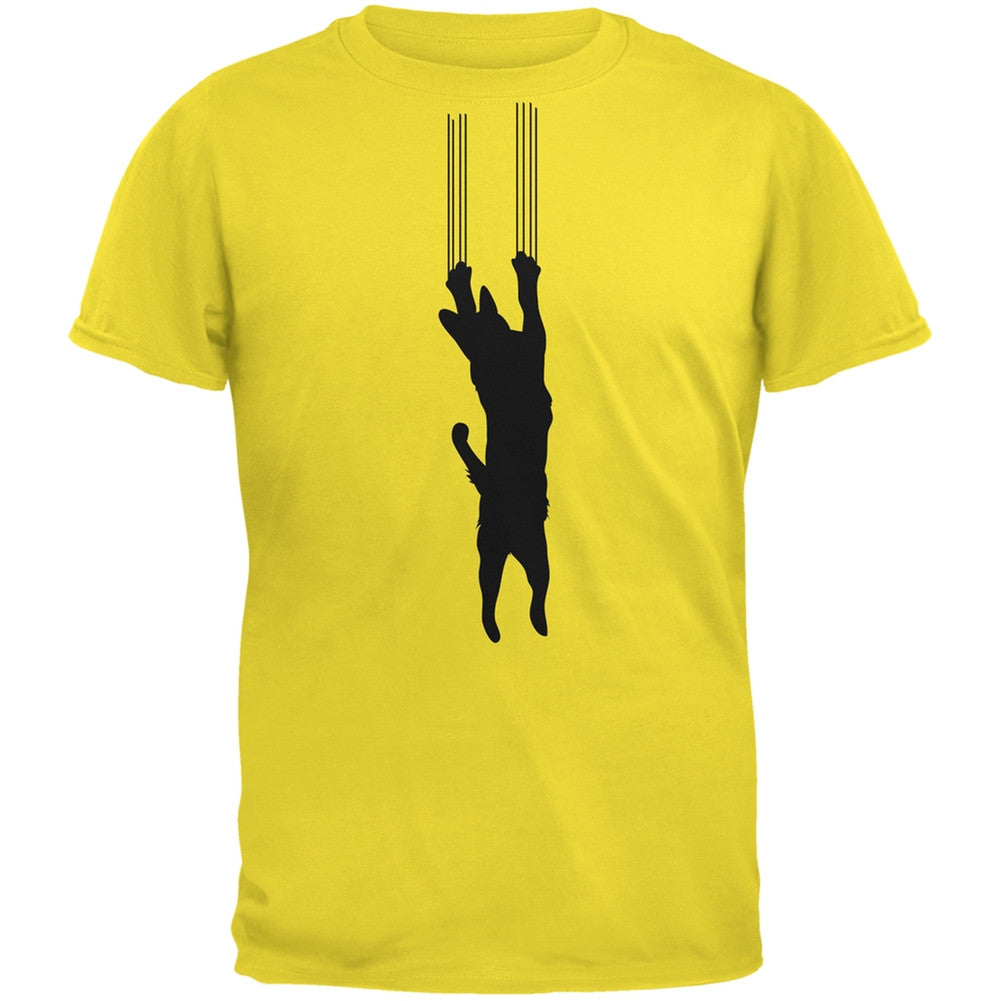 Cat Scratching Green Adult T-Shirt Men's T-Shirts Old Glory