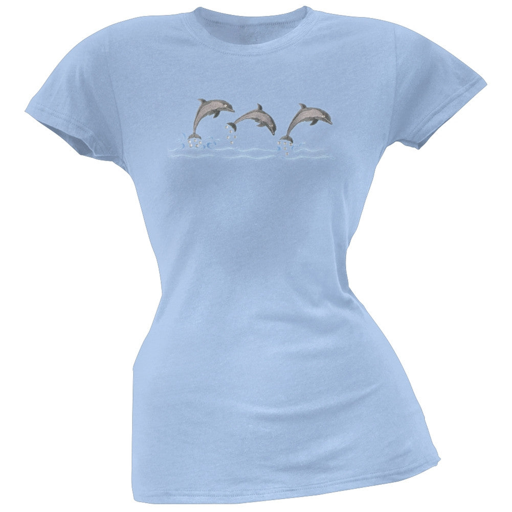 Dolphins Embroidered Women's T-Shirt Women's T-Shirts Crt