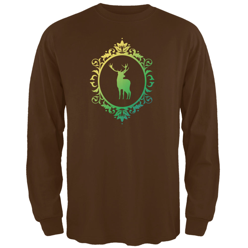 Deer Silhouette Brown Adult Long Sleeve T-Shirt Men's Long Sleeves Old Glory 2XL Brown