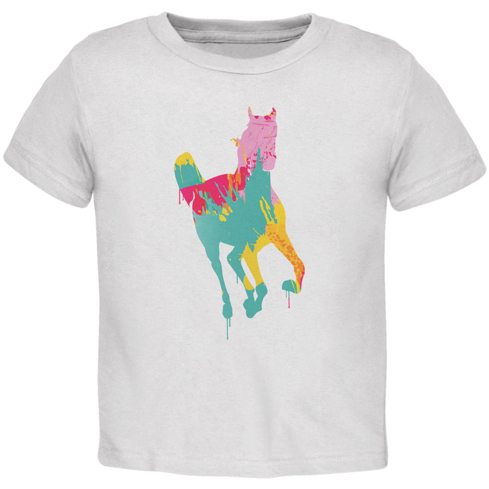 Splatter Horse White Toddler T-Shirt Toddler T-Shirts Old Glory 2T White