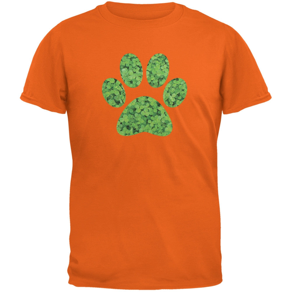 St. Patricks Day - Dog Paw Forest Green Adult T-Shirt Men's T-Shirts Old Glory 2XL Dark Green