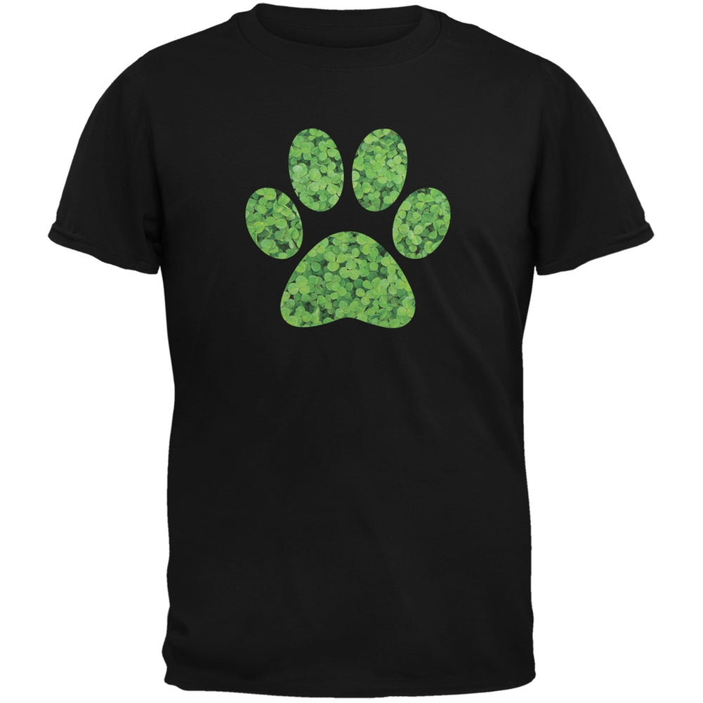 St. Patricks Day - Dog Paw Black Adult T-Shirt Men's T-Shirts Old Glory 2XL Black