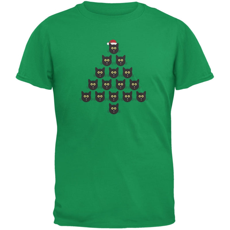 Cat Christmas Tree Blue Youth T-Shirt Youth T-Shirts Old Glory