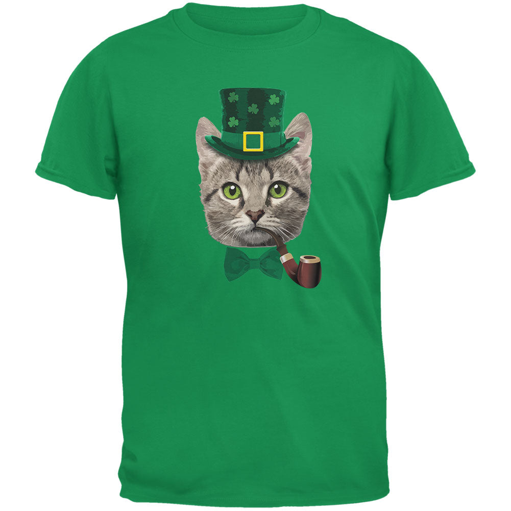 St. Patrick's Funny Cat Irish Green Adult T-Shirt Men's T-Shirts Old Glory 2XL Green