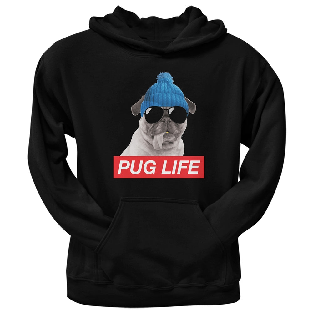 Pug Life Black Adult Pullover Hoodie Sweatshirts Old Glory 2XL Black