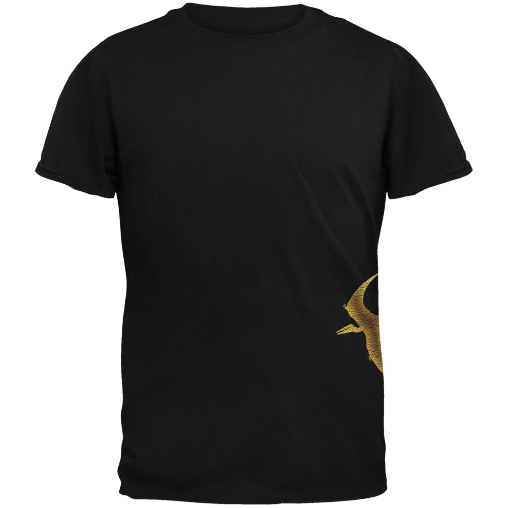 Pterodactyl Dinosaur Distressed Black Youth T-Shirt Youth T-Shirts Old Glory LG Black