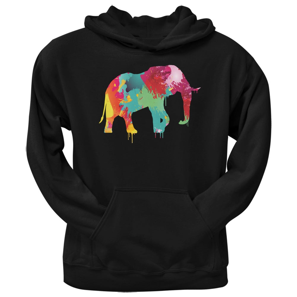 Splatter Elephant Black Adult Hoodie Sweatshirts Old Glory 2XL Black