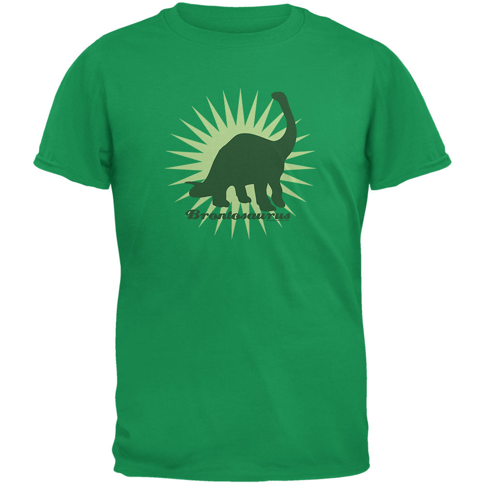 Sunburst Brontosaurus Irish Green Adult T-Shirt Men's T-Shirts Old Glory 2XL Green