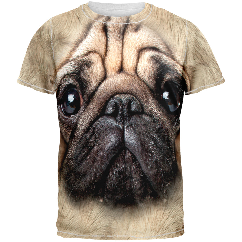Pug Butt Funny All Over Adult T-Shirt Men's T-Shirts Old Glory 2XL Multi