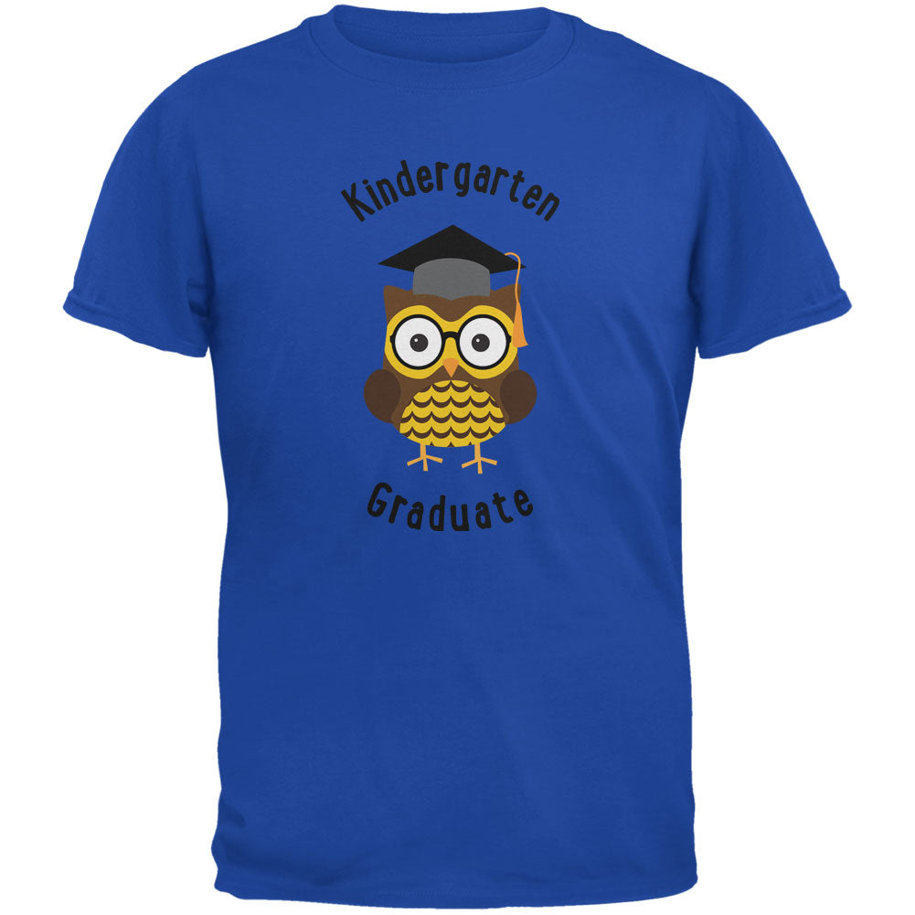 Graduation - Kindergarten Graduate Owl Royal Youth T-Shirt Youth T-Shirts Old Glory LG Blue