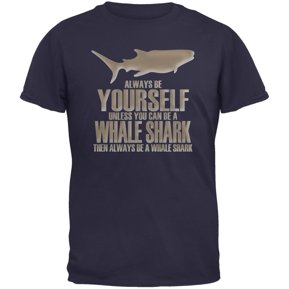 Always Be Yourself Whale Shark Navy Youth T-Shirt Youth T-Shirts Old Glory LG Dark Blue