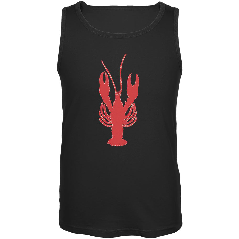 Summer - Lobster Faux Stitched Black Adult Tank Top Tank Tops Old Glory 2XL Black