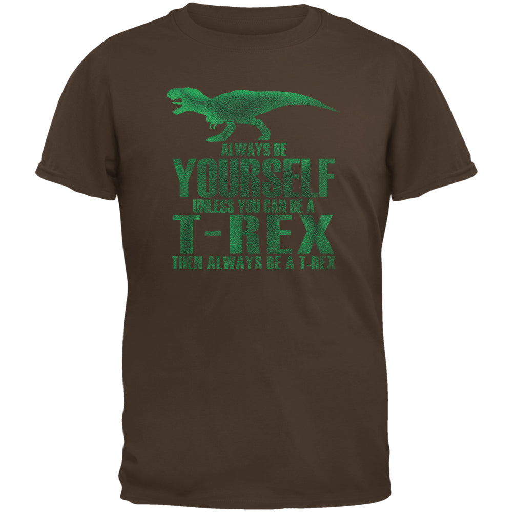 Jurassic - Always Be Yourself T-Rex Brown Youth T-Shirt Youth T-Shirts Old Glory LG Brown