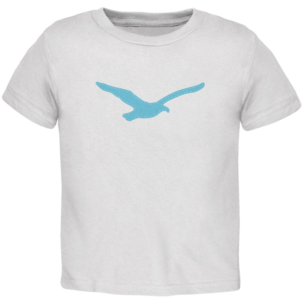 Seagull Faux Stitched White Toddler T-Shirt Toddler T-Shirts Old Glory 2T White