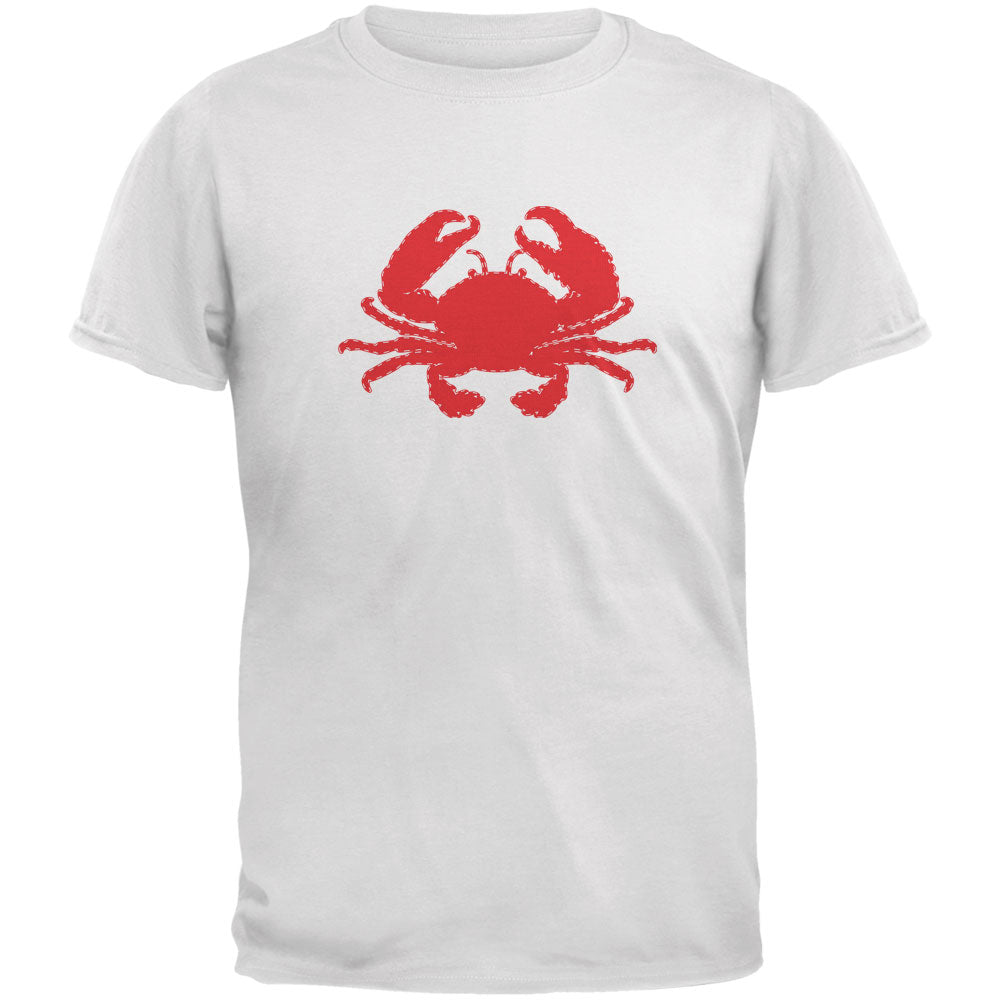 Summer - Crab Faux Stitched White Adult T-Shirt Men's T-Shirts Old Glory 2XL White